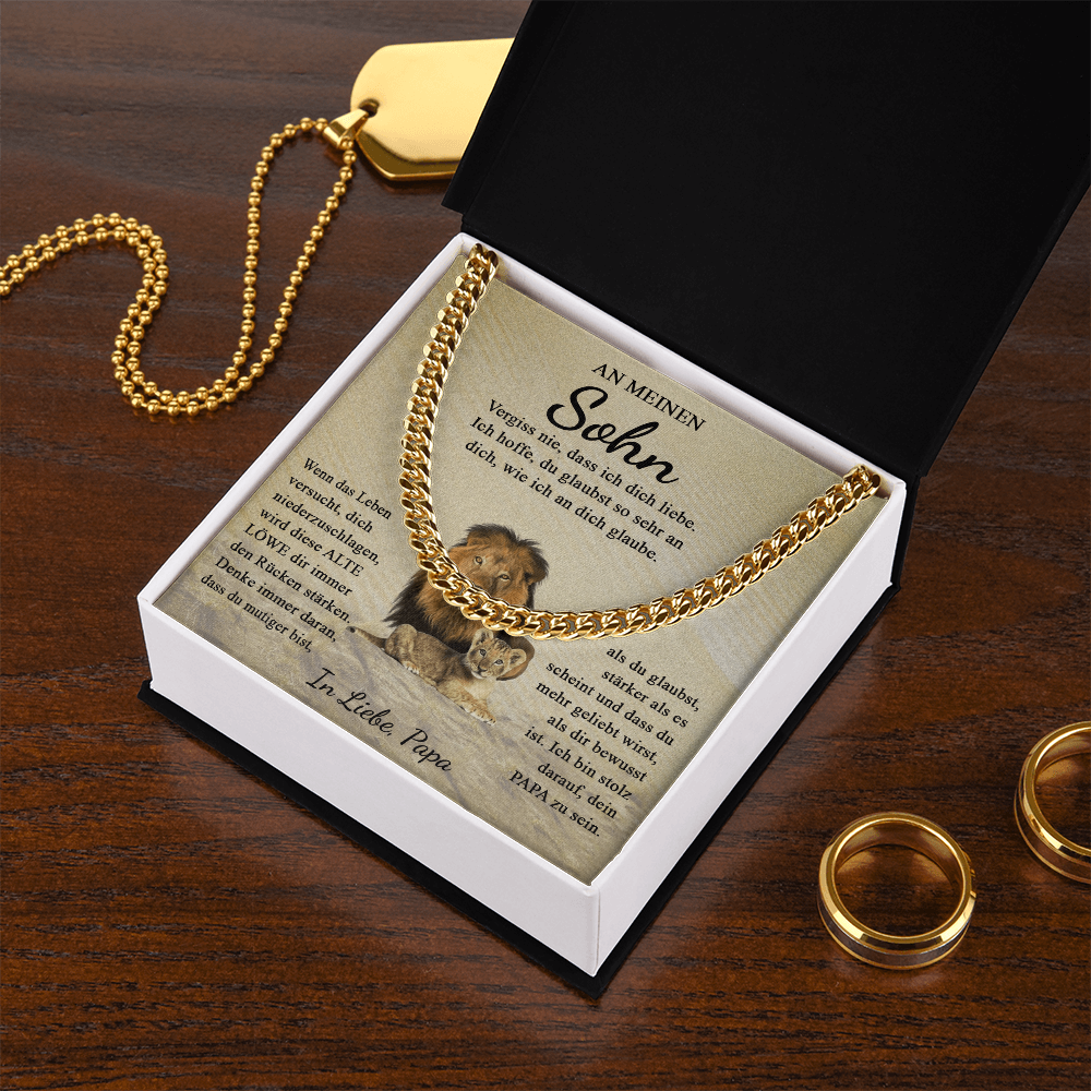 An Meinen Sohn | Vergiss Nie Dass Ich Dich Liebe | Cuban Link Chain