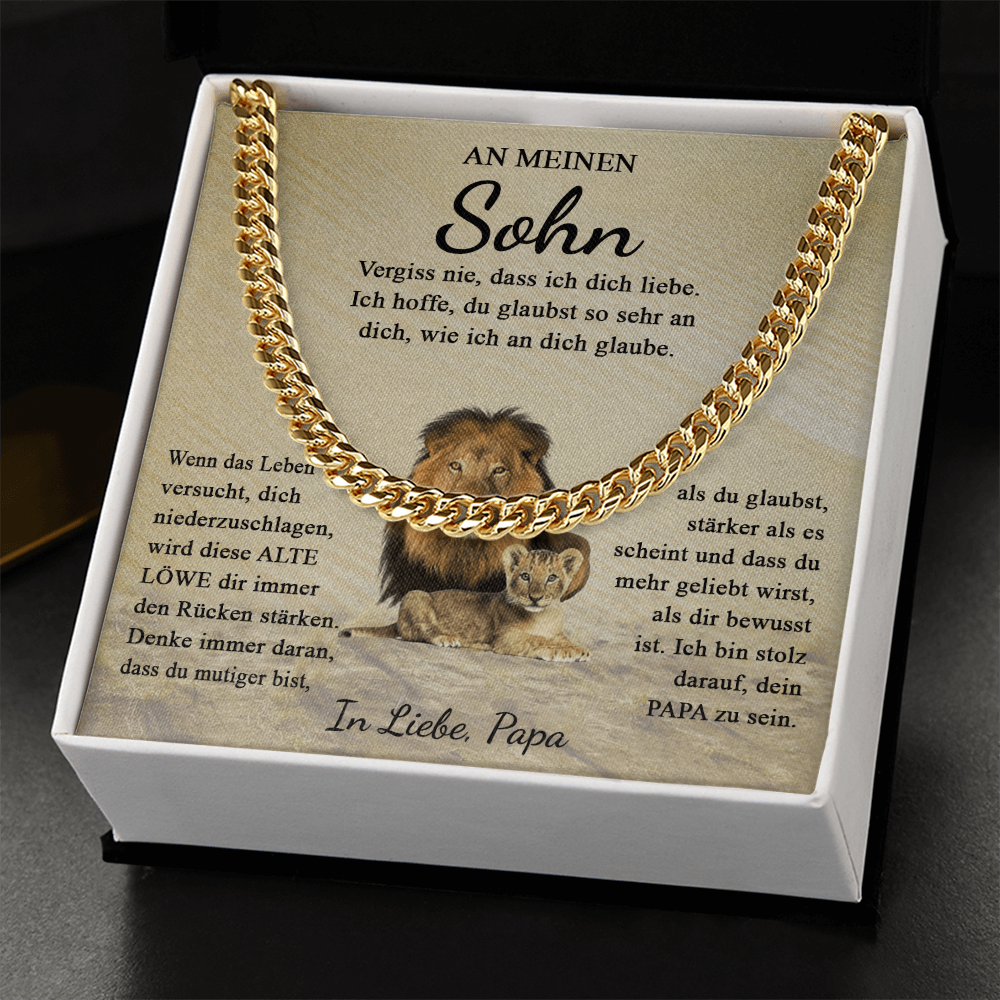 An Meinen Sohn | Vergiss Nie Dass Ich Dich Liebe | Cuban Link Chain