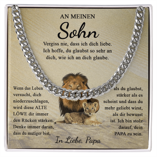 An Meinen Sohn | Vergiss Nie Dass Ich Dich Liebe | Cuban Link Chain
