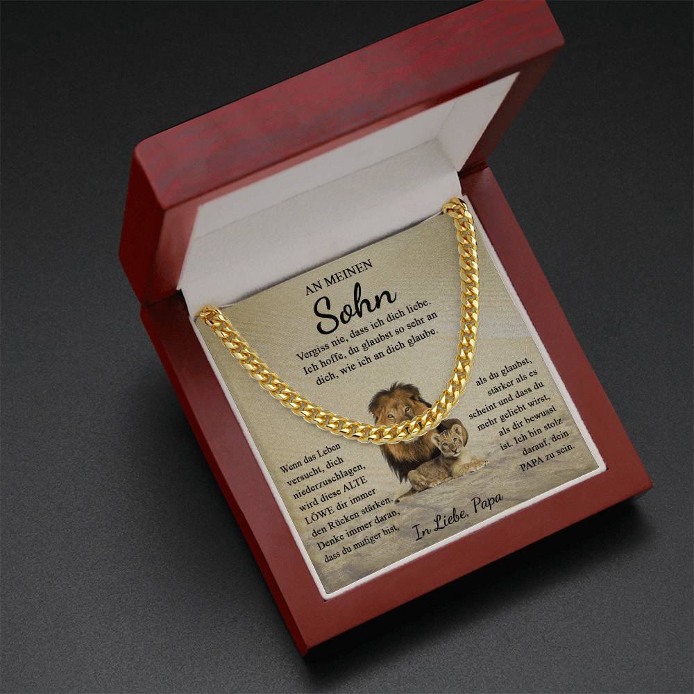 An Meinen Sohn | Vergiss Nie Dass Ich Dich Liebe | Cuban Link Chain