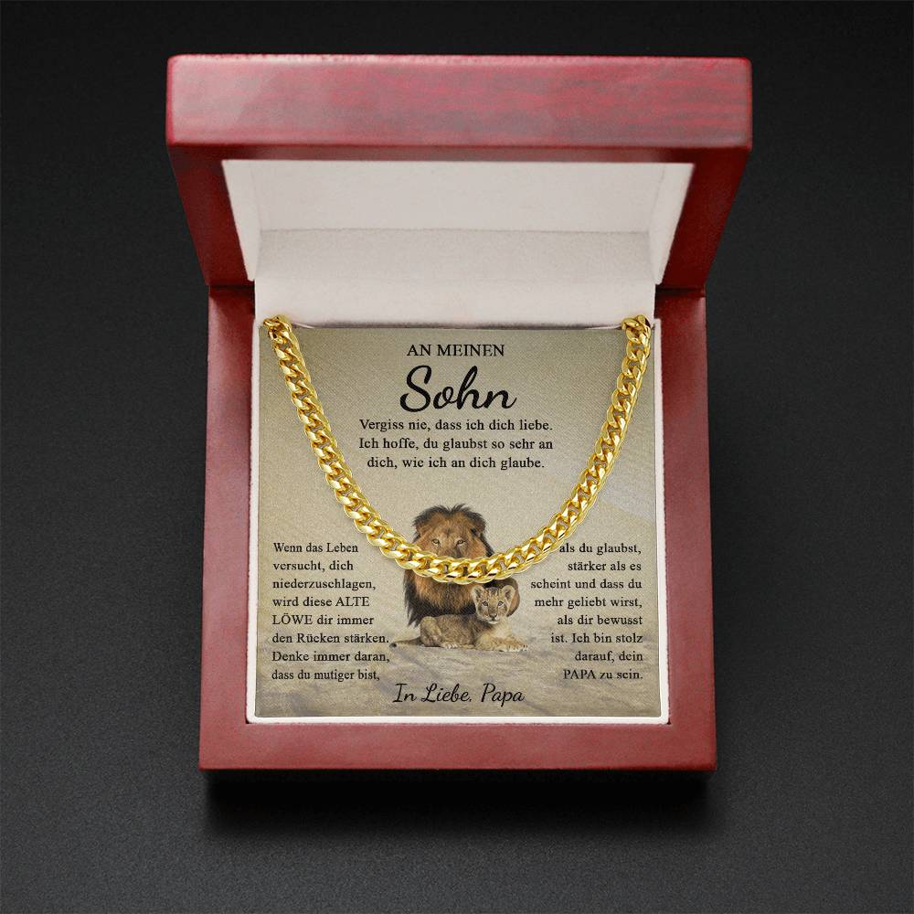 An Meinen Sohn | Vergiss Nie Dass Ich Dich Liebe | Cuban Link Chain