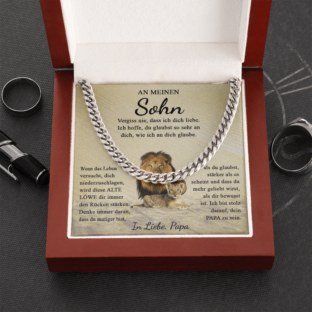 An Meinen Sohn | Vergiss Nie Dass Ich Dich Liebe | Cuban Link Chain
