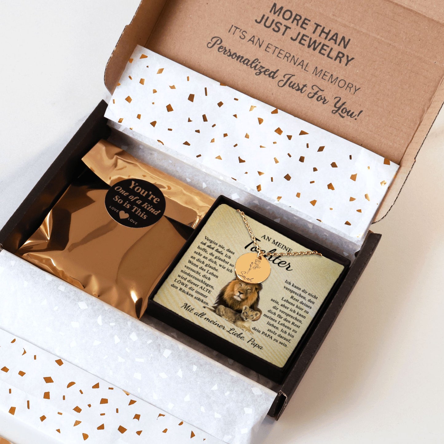 An Meine Tochter | Ich Bin Stolz Darauf, Dein Papa Zu Sein | Personalisierte Geburtsblumen Namenskette