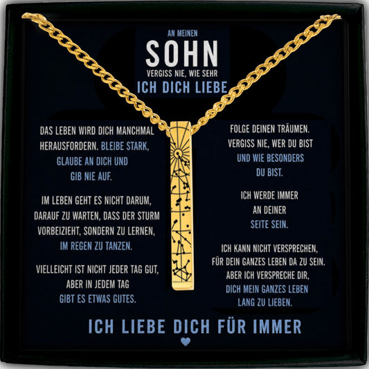 Cuban 3D Bar Necklace Sohn Blue