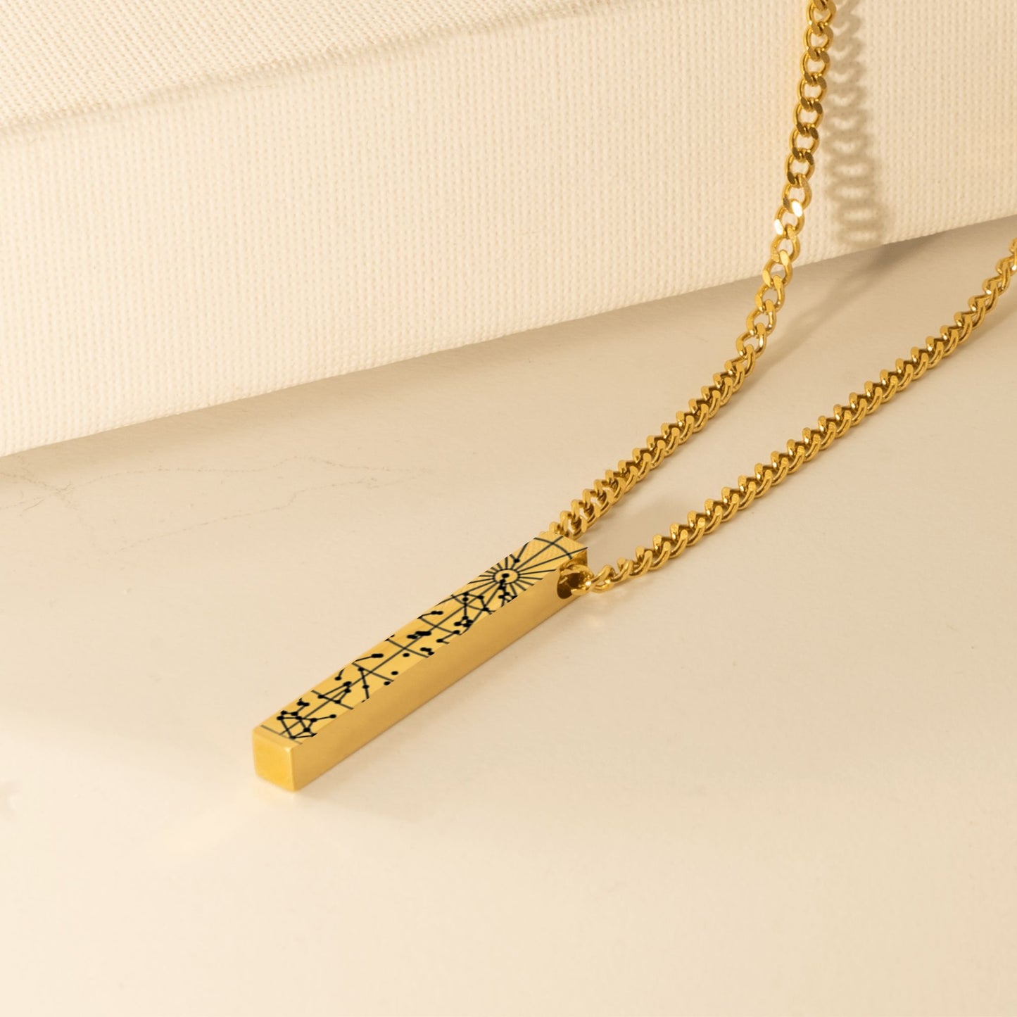 Cuban 3D Bar Necklace Sohn Blue
