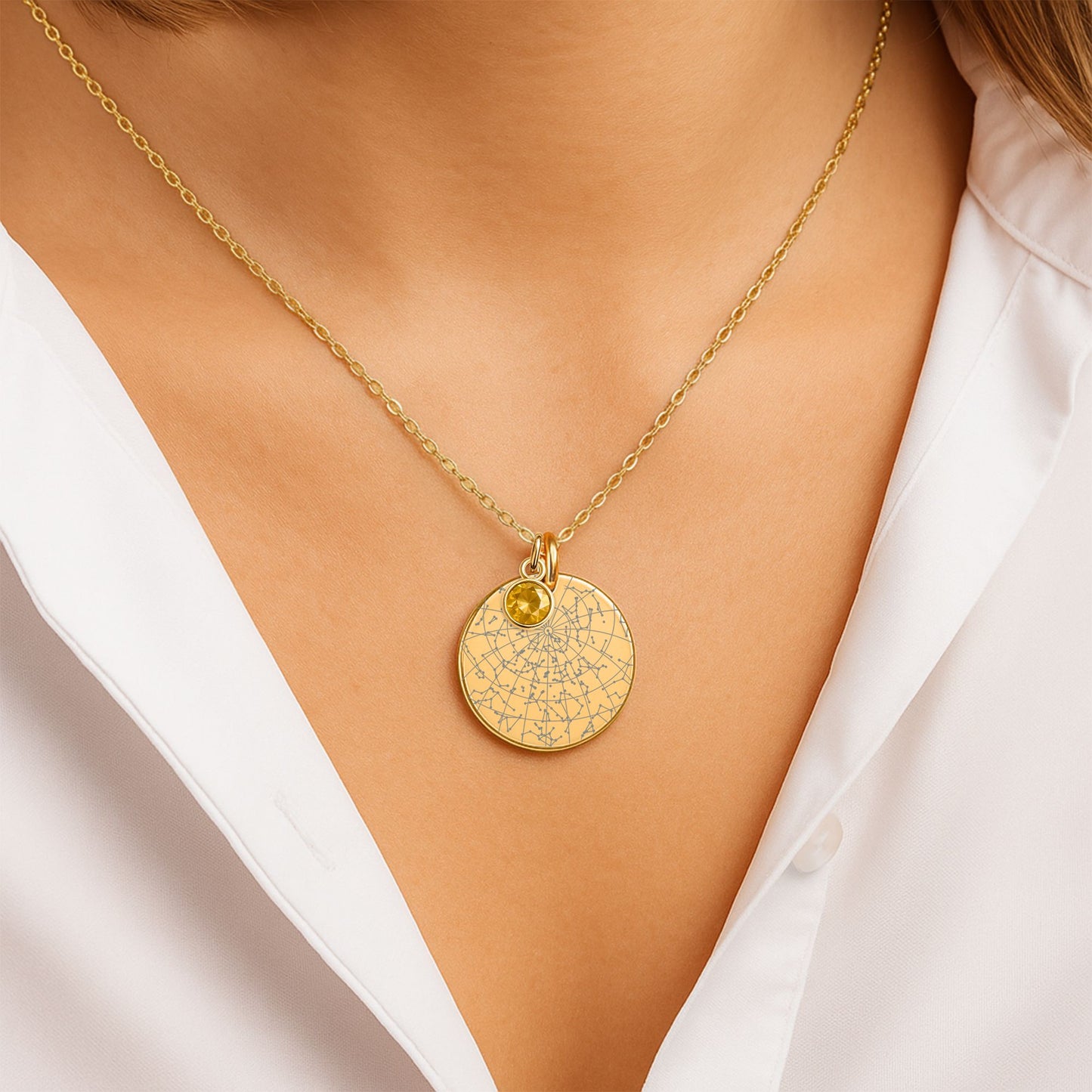Stehen Die Sterne So Einzigartig | Personalisierte Sternenkarte-Kette mit Geburtsstein