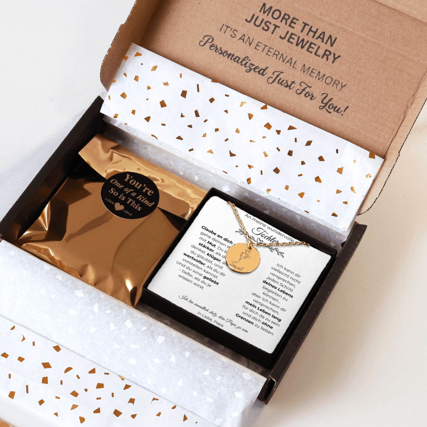 An Meine Wundervolle Tochter | Du Wirst Geliebt | Personalisierte Geburtsblumen Namenskette