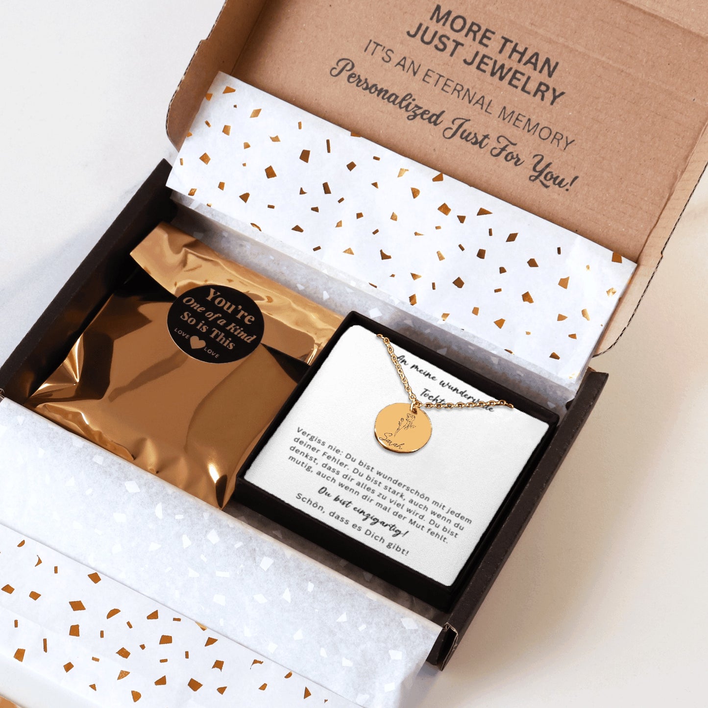 An Meine Wundervolle Tochter | Schön, Dass Es Dich Gibt | Personalisierte Geburtsblumen Namenskette