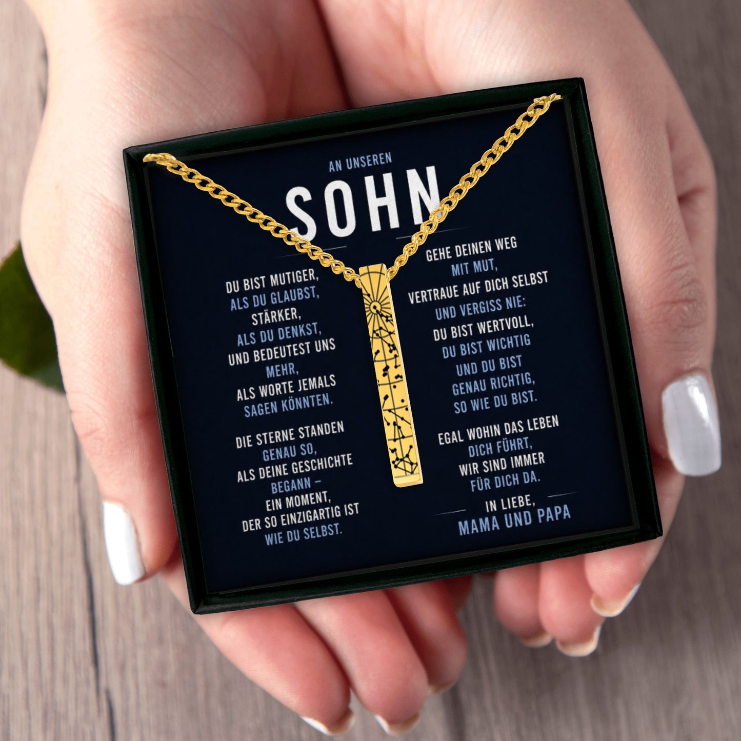 Cuban 3D Bar Necklace