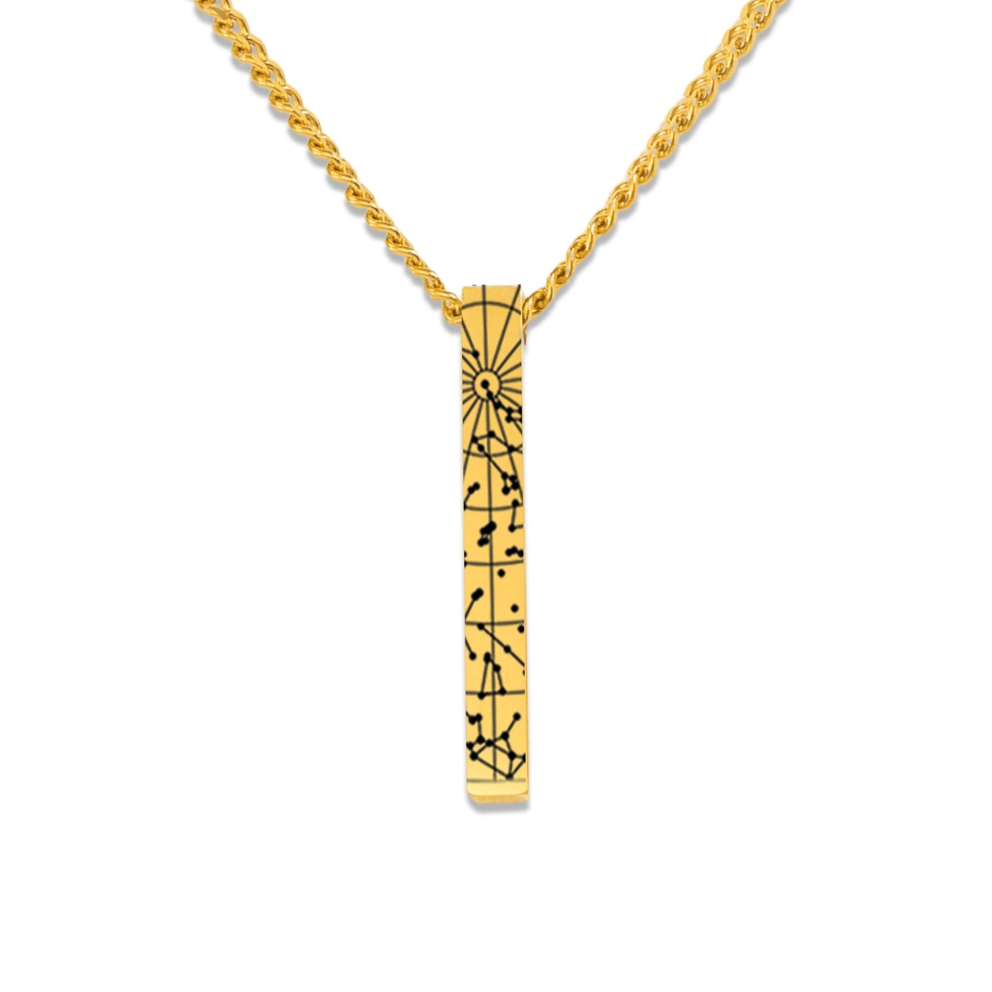 Cuban 3D Bar Necklace