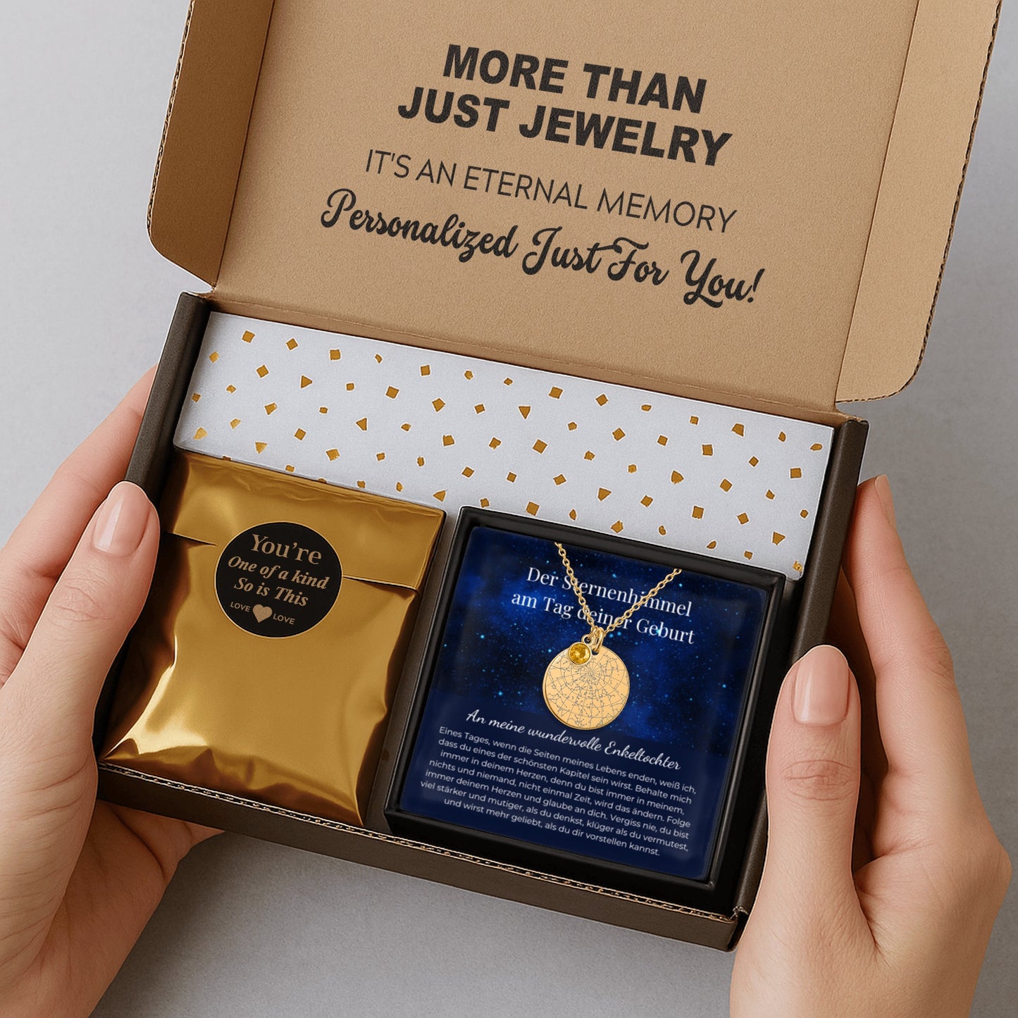 Personalisierte Sternenkarte-Kette mit Geburtsstein | An Meine Enkeltochter | Behalte Mich Immer In Deinem Herzen