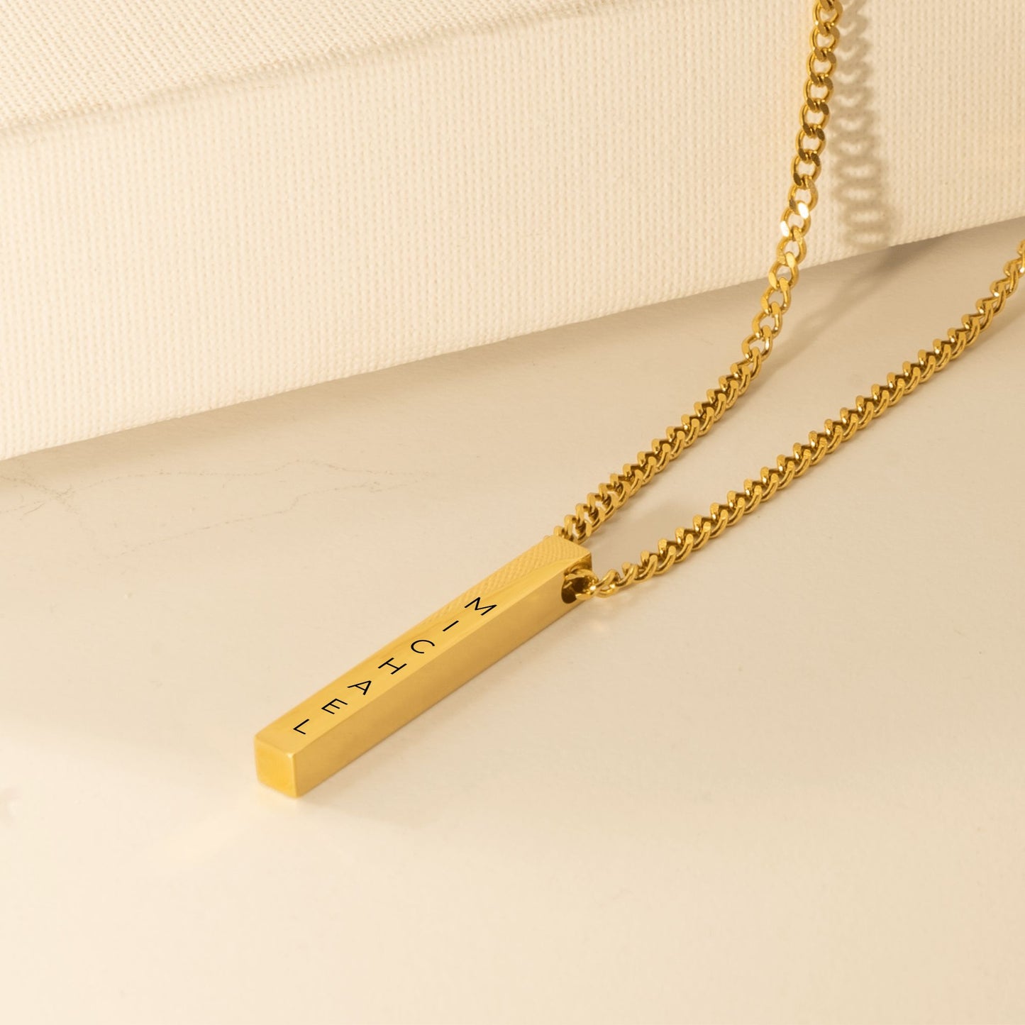 Für Meinen Enkelsohn | Behalte Mich Immer In Deinem Herzen | Personalisierte 3D-Bar-Kette