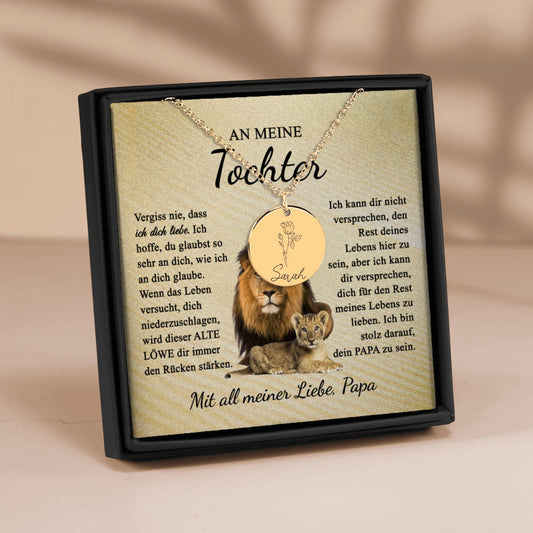 An Meine Tochter | Ich Bin Stolz Darauf, Dein Papa Zu Sein | Personalisierte Geburtsblumen Namenskette