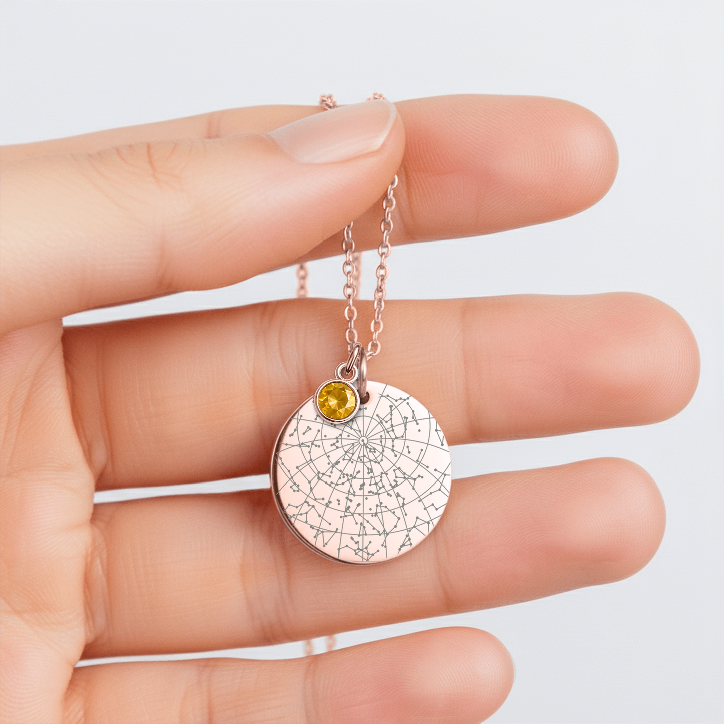 In Der Nacht In Der Du Geboren Wurdest | Personalisierte Sternenkarte-Kette mit Geburtsstein