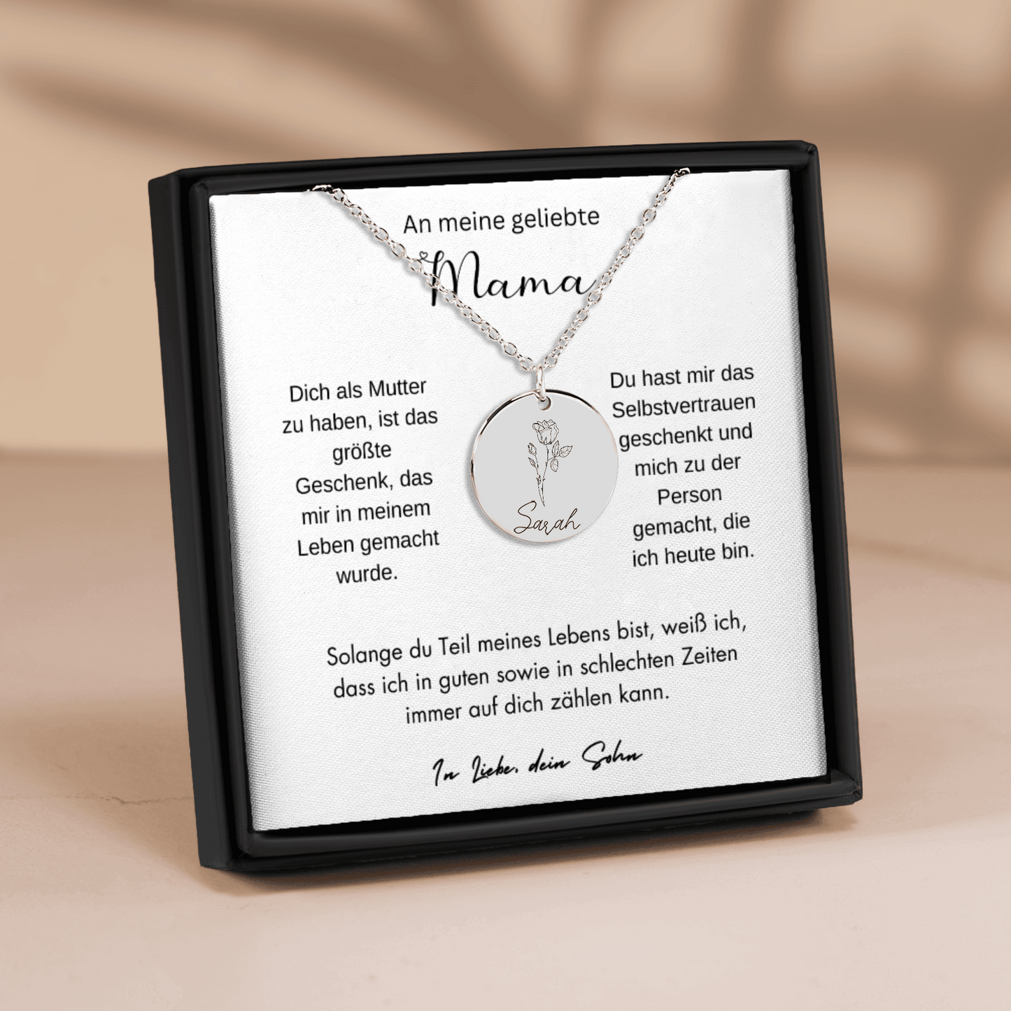 An Meine Geliebte Mama - Dich Als Mutter Zu Haben - Geburtsblumen Halskette