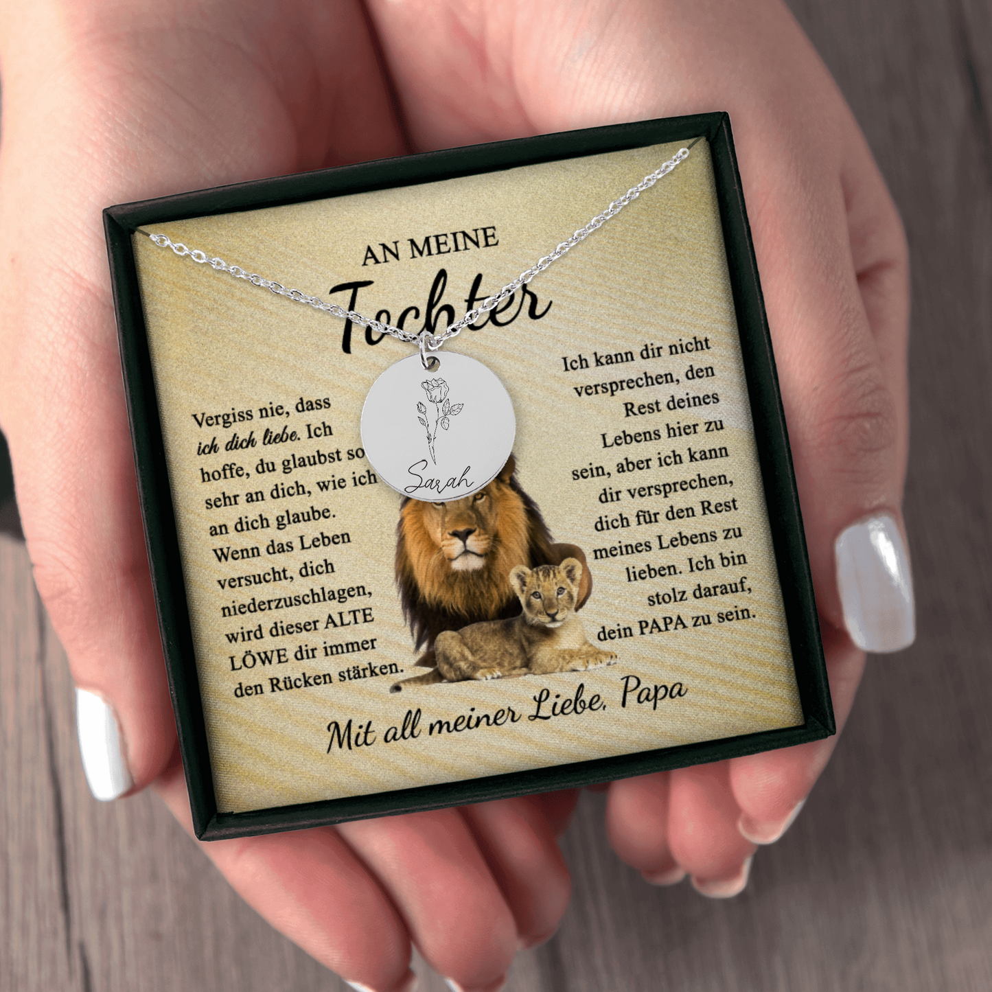An Meine Tochter | Ich Bin Stolz Darauf, Dein Papa Zu Sein | Personalisierte Geburtsblumen Namenskette