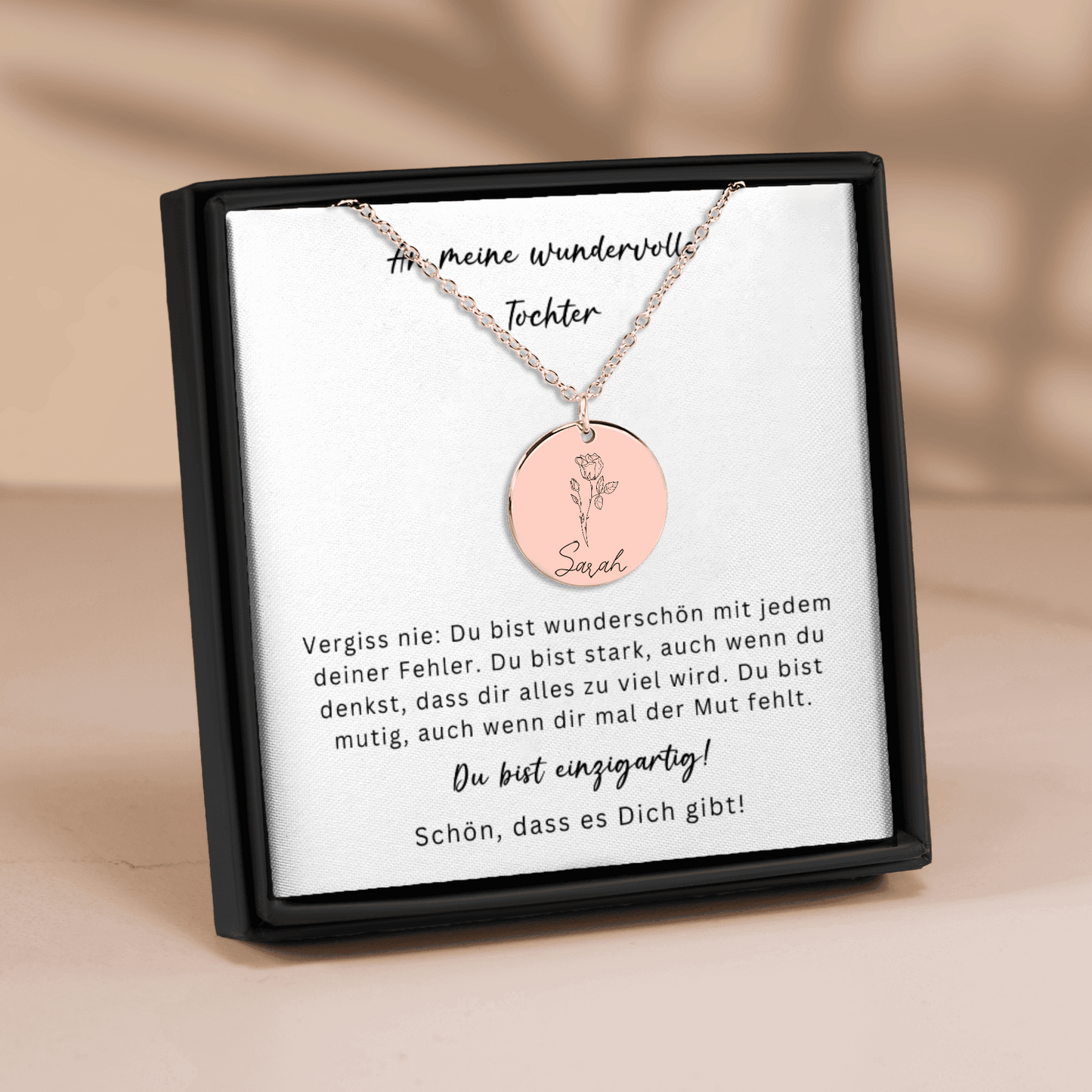 An Meine Wundervolle Tochter | Schön, Dass Es Dich Gibt | Personalisierte Geburtsblumen Namenskette