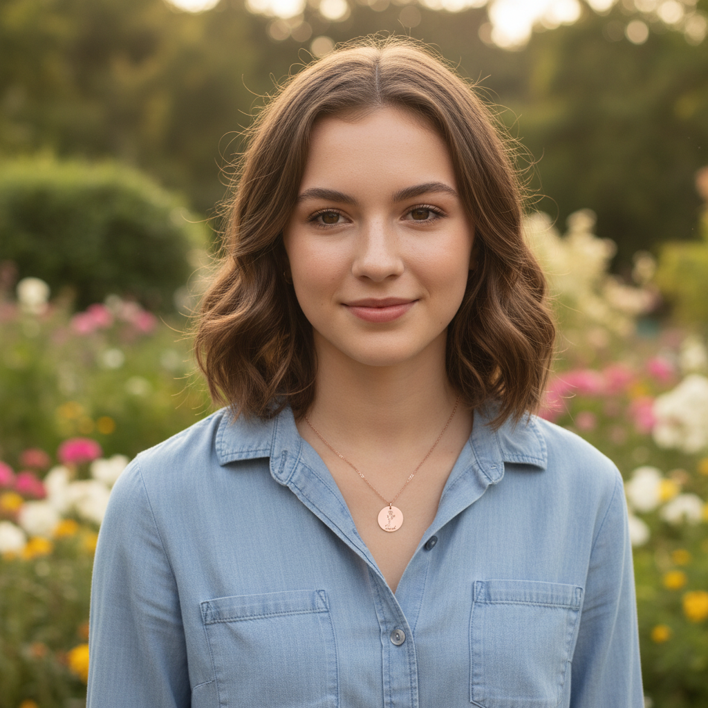 An Meine Tochter | Du Machst Die Welt Heller Und Schöner | Personalisierte Geburtsblumen Namenskette