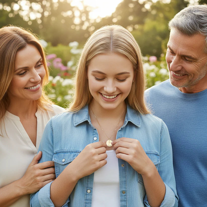 Für Mein Patenkind | Ich Wünsche Dir Ein Leben Voller Lachen | Personalisierte Geburtsblumen Namenskette