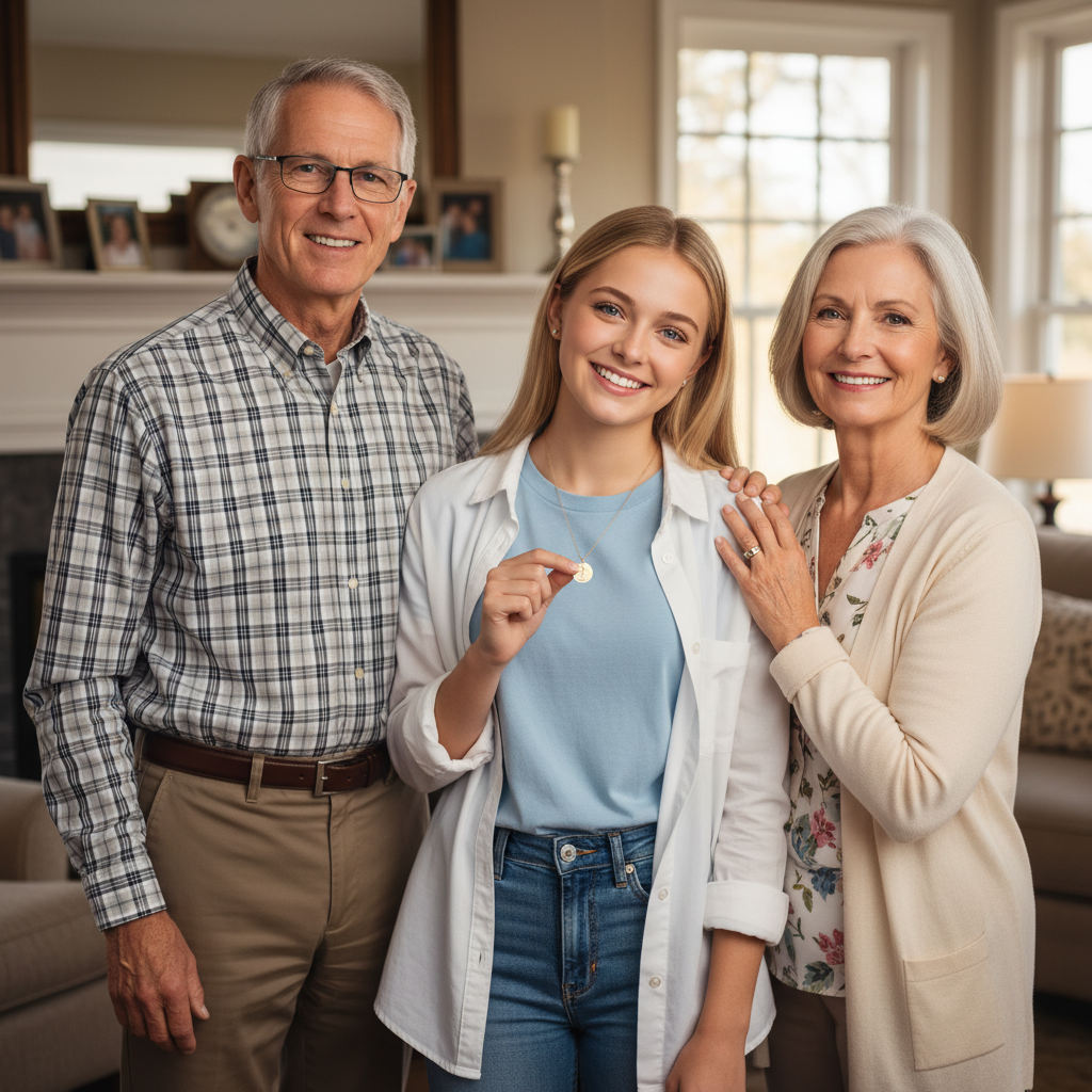 An Meine Enkeltochter - Vergiss Nie, Dass Ich Dich Liebe - Personalisierte Geburtsblumen Namenskette