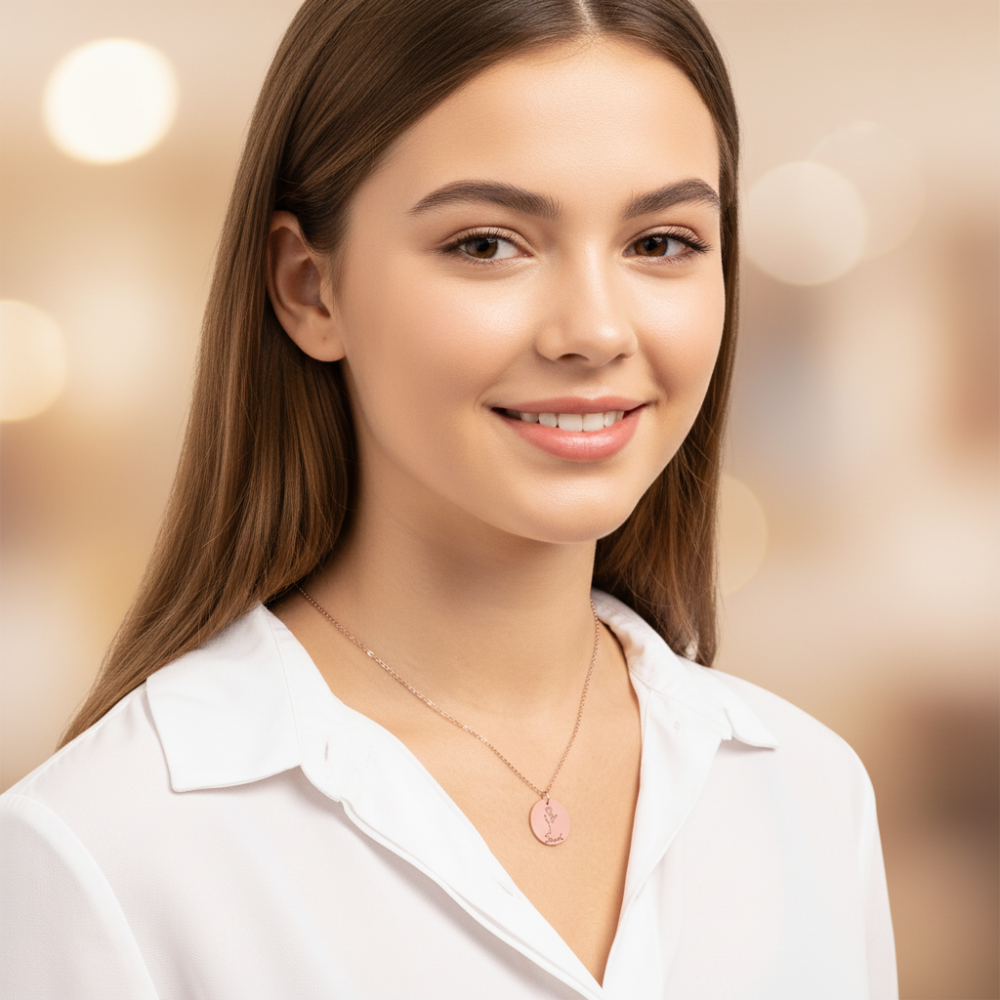 An Meine Enkeltochter - Vergiss Nie, Dass Ich Dich Liebe - Personalisierte Geburtsblumen Namenskette